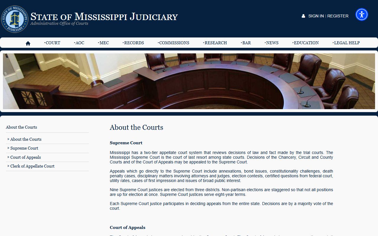 Mississippi court structure guide for Copiah County court records