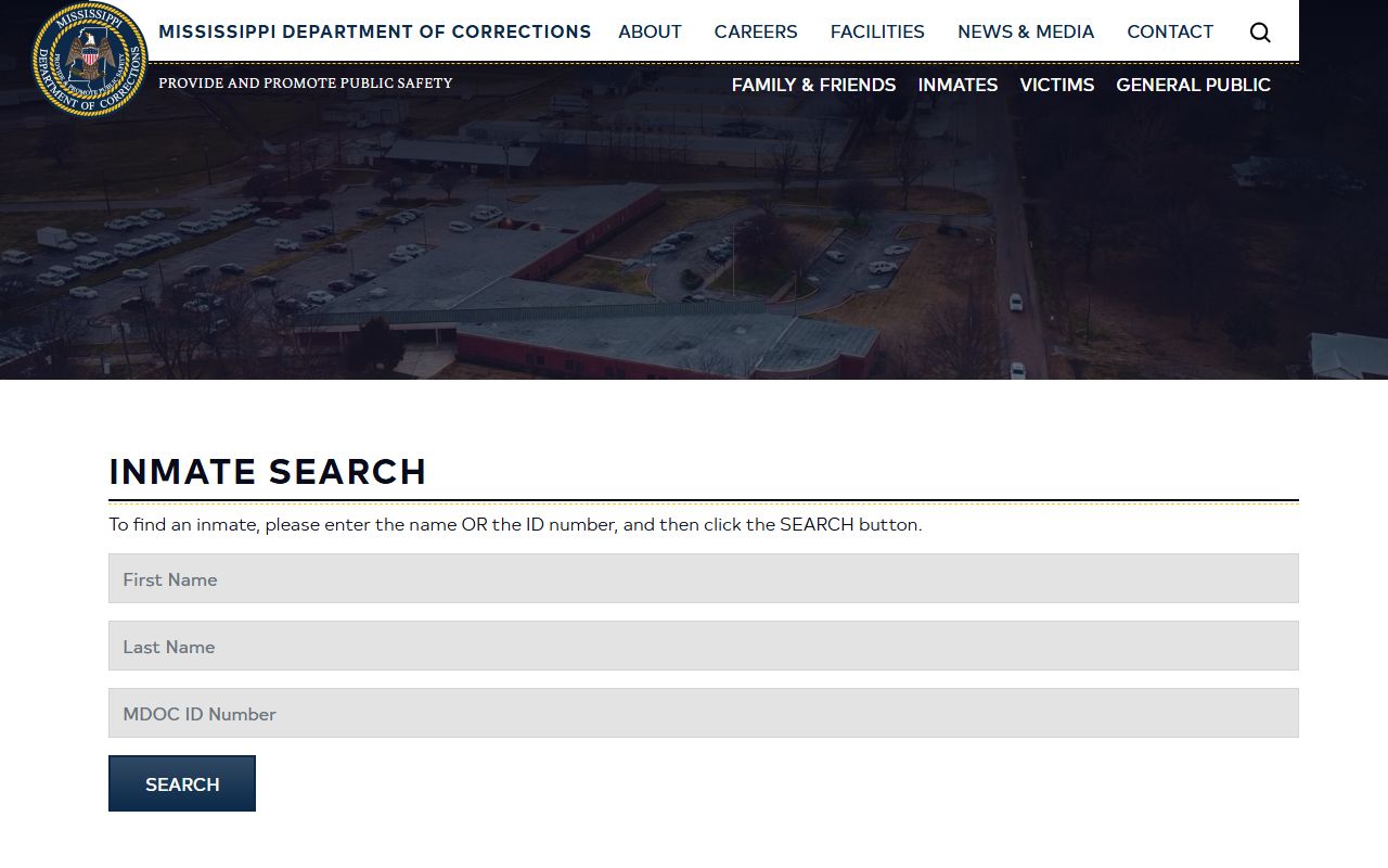 Mississippi MDOC inmate search page for Copiah County state prison records