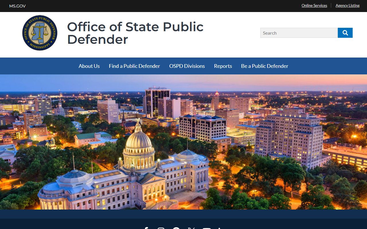 Mississippi Office of State Public Defender website used for Copiah County warrant and public defender help